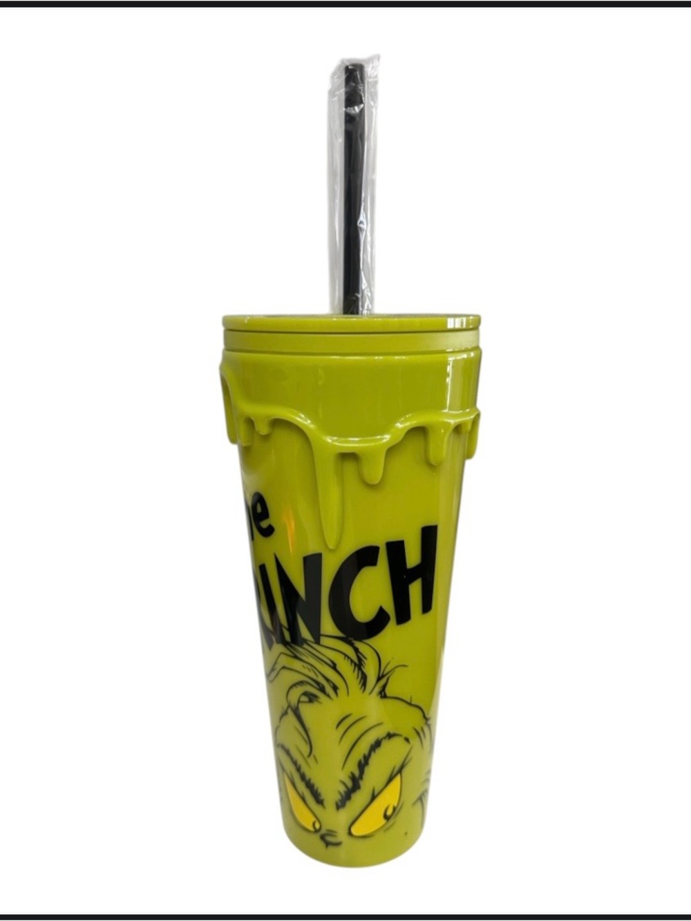 Dr. Seuss The Grinch Drippy Green Tumbler With Straw & Lid Collectible Cup
